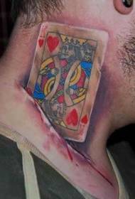 реалистична рана на врату плус узорак тетоважа покера