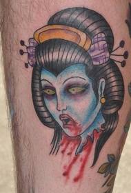 horor stil naslikao je gejšu prvi uzorak tetovaža