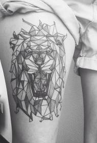 hanka roaring lehoi burua estilo geometrikoko tatuaje