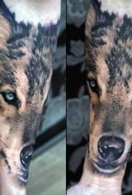 Braccio realismo stile realistico Wolf Head Tattoo Pattern