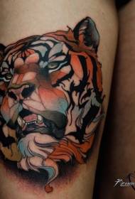 binti ng bagong estilo ng kulay tiger head tattoo pattern