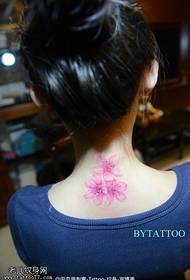 Modello del tatuaggio del fiore di pesca del collo