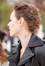 Краса лист татуювання на шиї 32784 дівчина шиї красиві шестикутна зірка візерунок татуювання