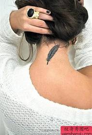 trabajo de tatuaje de pluma de cuello de mujer 33558- la figura del tatuaje recomienda obras de tatuaje de estrella de seis puntas de cuello de mujer