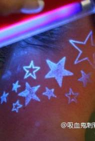 熒光漂亮的五角星紋身圖案