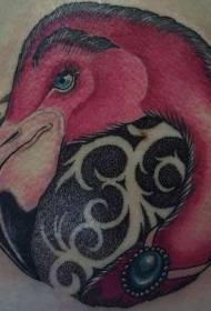 yelkali rangli flamingo boshi zarb naqshlari