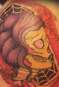 spalla colore zombie donna Testa tatuaggio modello