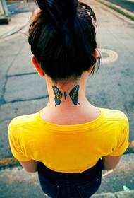 Neck Butterfly Tattoo pattern