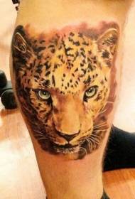 vasikanvärinen gepardi pää tatuointi malli