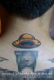 modello del tatuaggio del cappello di paglia di One Piece del collo dei ragazzi