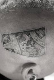 glava crna siva simbol ličnosti tetovaža uzorak