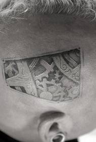 modello tatuaggio testa nero grigio personalità simbolo