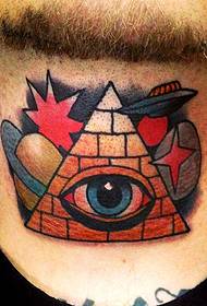 një tatuazh popullor për sytë e perëndive në qafë