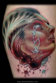 nogi przerażające kolor cięcia głowy kobiety Tatuaż
