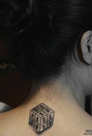 Шаблон татуювання Куб кубик Рубіка