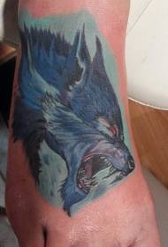 Приголомшливий барвистий малюнок татуювання вовчої голови