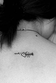 egy női nyak hal csont tetoválás tetoválás minta