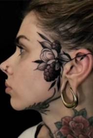 školní rostlina malý tetování vzor vedle hlavy ucha