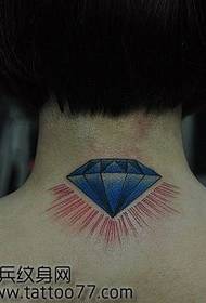 流行的脖子顏色鑽石紋身圖案