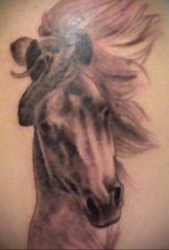 hasa barna reális lófej tetoválás minta