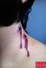 nyak klasszikus golyó lyuk vércsepp tetoválás minta