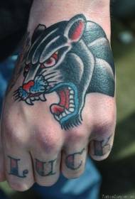 roka Barva leopard glava z vzorcem črke tatoo