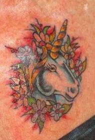 Imisonto ye-unistorn ye-tattoo ye-unicorn