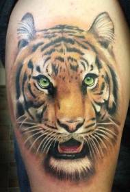 Lábszín reális tigris fej tetoválás minta