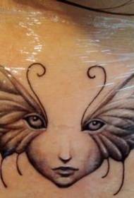 Kakla tetovējuma modelis: tauriņa spārnu elfa tetovējuma raksts