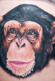 model de tatuaj de cap de cimpanzeu de culoare coapsei
