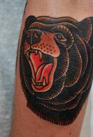 рака стара училишна боја што рика како глава мечка главата тетоважа слика
