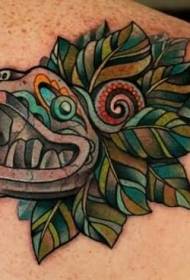 orqaga Aztec zombi avatar bo'yalgan zarb naqsh