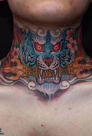 modello di tatuaggio tigre classico collo