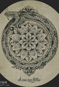 Nigra Griza van Gogh serpenta tatuaje laboras dividita de la muzeo de tatuado
