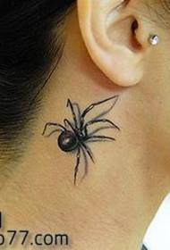 bellissimo modello di tatuaggio ragno al collo 33786 - modello di tatuaggio ragno impressionante collo