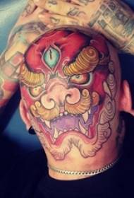 момчета главата боядисани акварел spoof сафари абстрактни снимки на татуировки