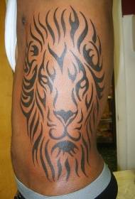 страната на половината црна лав глава племенски тотем слика за тетоважа