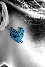 tatuaggio di modo di personalità di cuore dell'orecchio radice ragazze colore