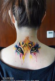 Inkt kleur kleine tijger tattoo patroon