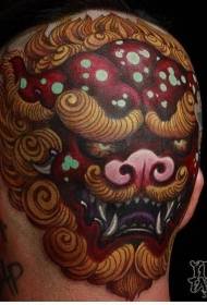 боја на главата класичен азиски Танг лав главата шема на тетоважа