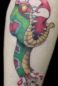 cánh tay màu phim hoạt hình con rắn đầu hình xăm truyền thống