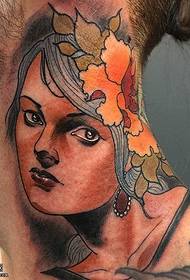 Tatuaggio sul collo in stile europeo e americano