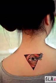 tattoo ya jadi ya jadi ya Kichina kwenye shingo nyuma