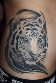 modello di tatuaggio testa di tigre bianco colorato in vita