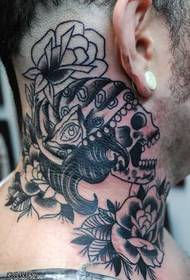 الرقبة الاستبداد skullTattoo نمط