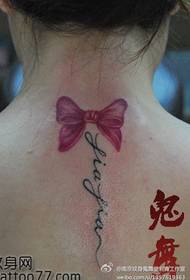 modello di tatuaggio di bellezza collo fiocco lettera
