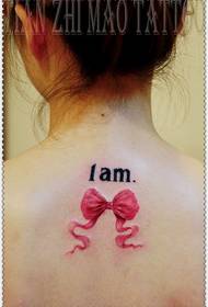 Non-mainstream girl neck bow tattoo pattern