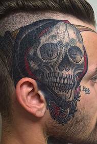 kichwa cha kichwa cha fuvu kifo cha rangi ya tattoo