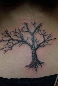 კისრის ელეგანტური ხის tattoo ნიმუში