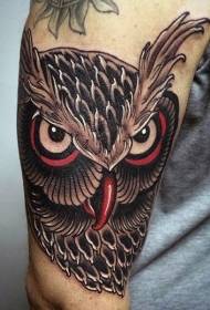 olkapää väri perinteinen pöllö tatuointi malli
